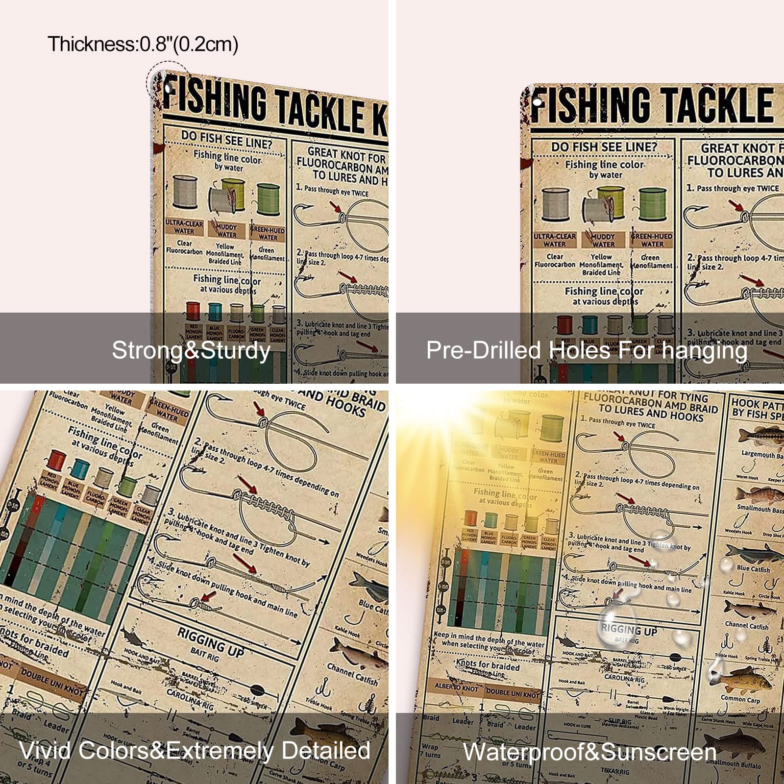 Amazon.com: Retro Metal Vintage TIN Sign Fishing Tackle Knowledge